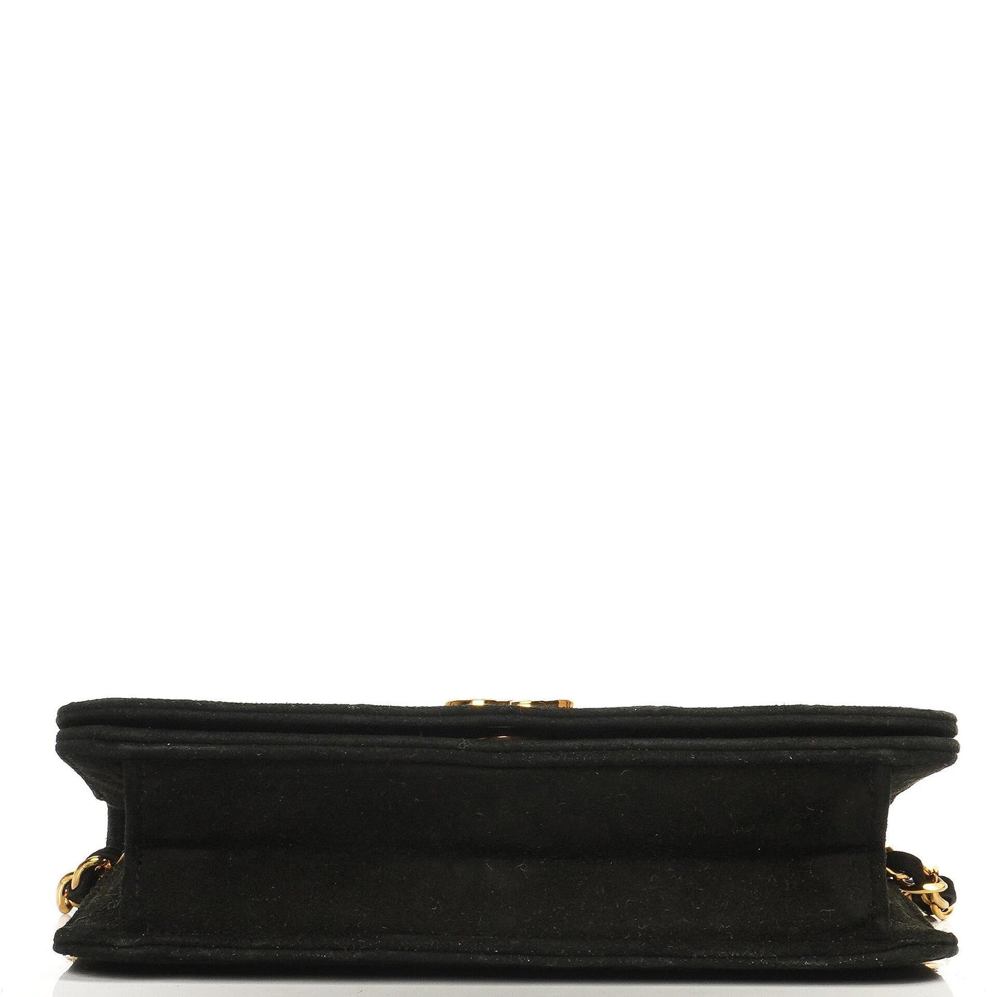 Chanel WOC Mini Classic Full Flap Black Quilted Suede With 24K Gold-Plated Hardware