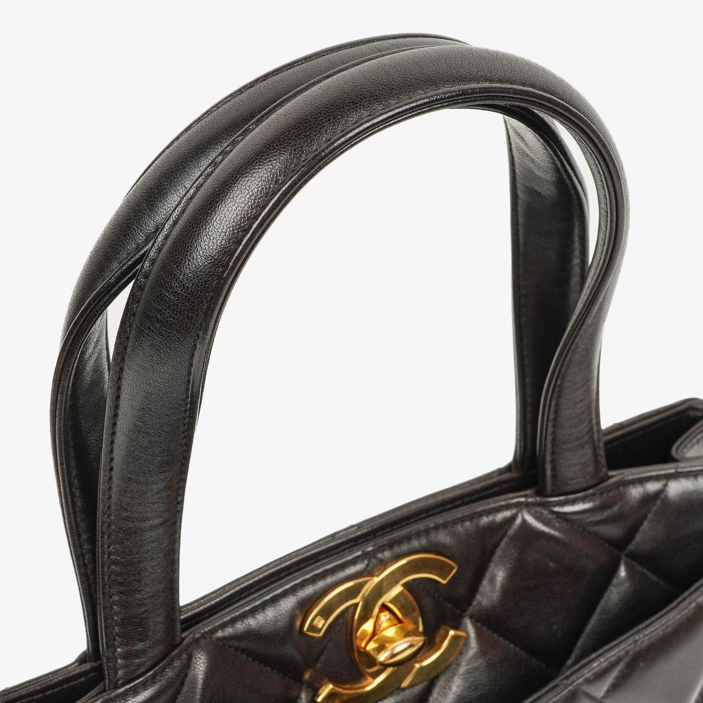 Chanel XL CC Logo Black Quilted Leather Tote Bag