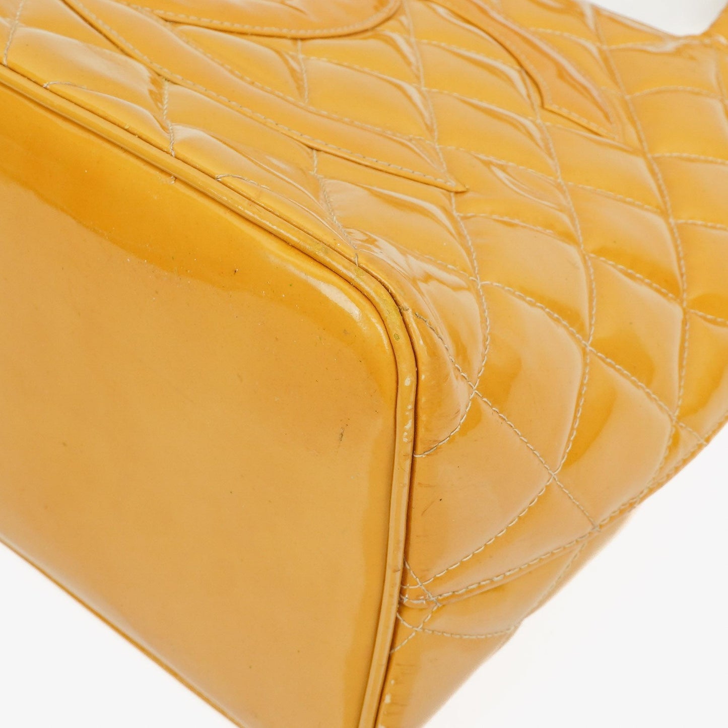 Chanel Yellow Patent Leather Medallion Tote Bag