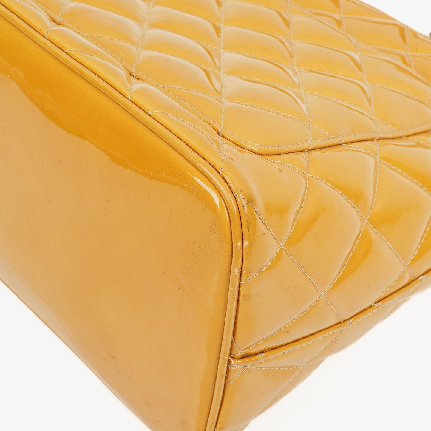 Chanel Yellow Patent Leather Medallion Tote Bag