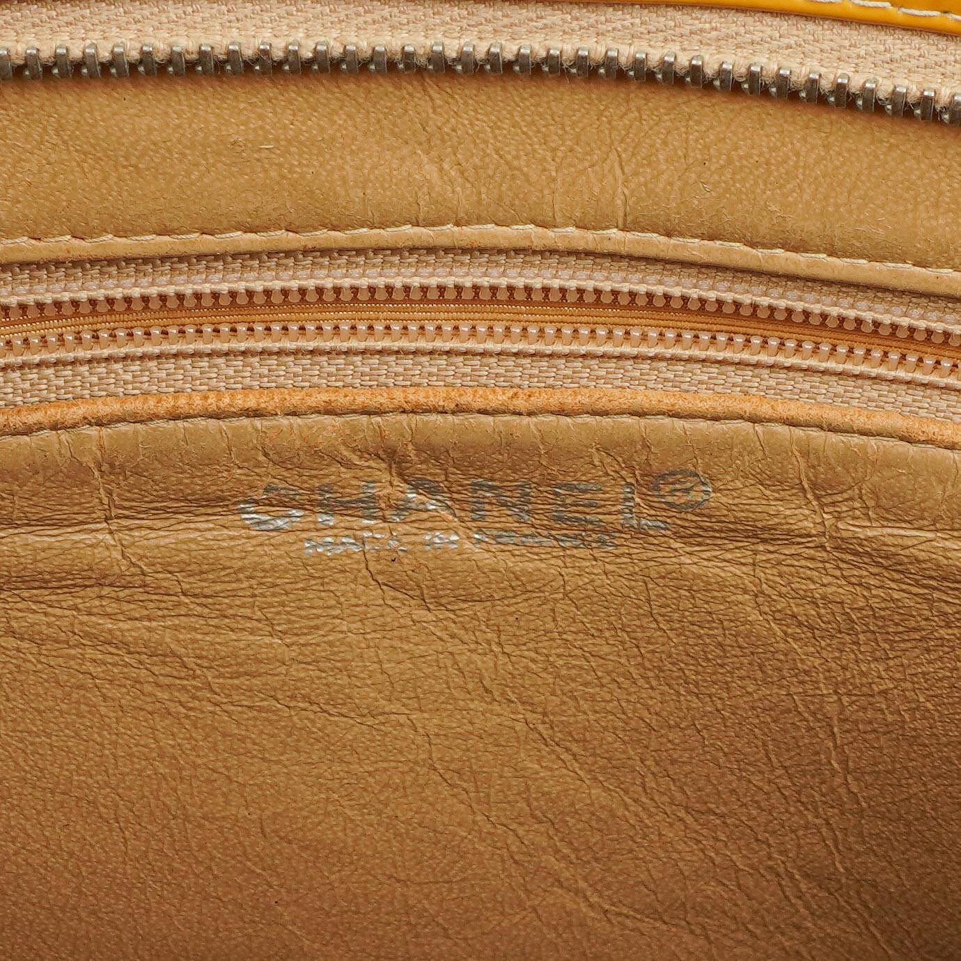 Chanel Yellow Patent Leather Medallion Tote Bag