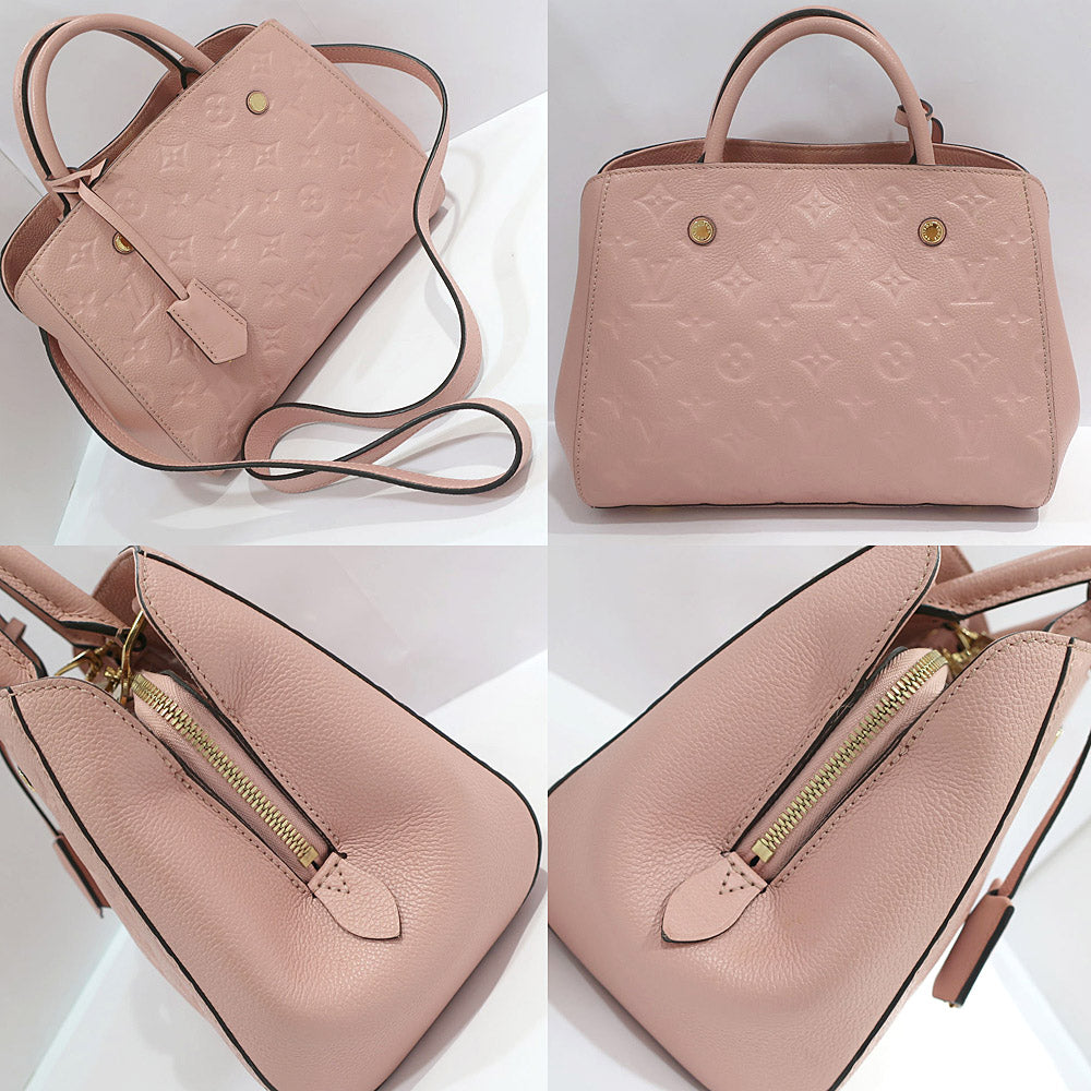 Louis Vuitton Montaigne BB Monogram Emplant M44123 Rose Puddle Pink G Women 2WAY Shoulder Preservation Bag