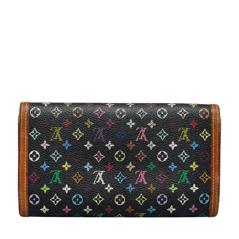 Louis Vuitton Multicolor Port-Trezor International Long Wallet M92658 Noir Black PVC Leather Louis Vuitton