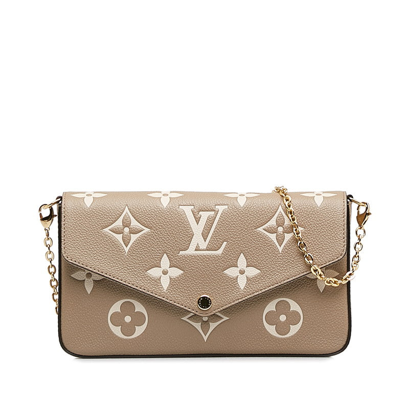 Louis Vuitton Monogram Implant Poschet Felice Chain M82480 Étope Grey Leather Louis Vuitton
