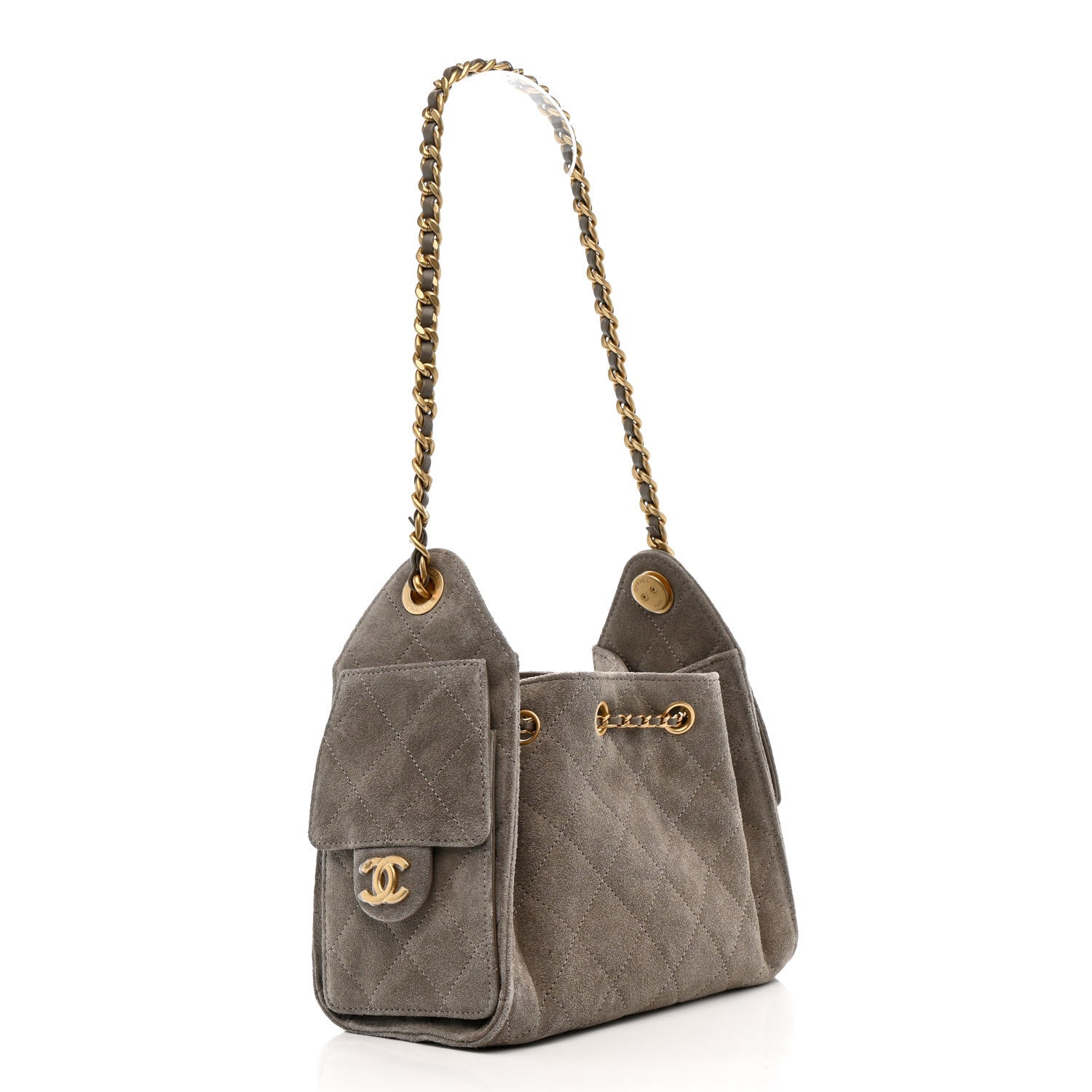 Chanel Suede Quilted Mini Chanel 25 Handbag - Rovelle Bags