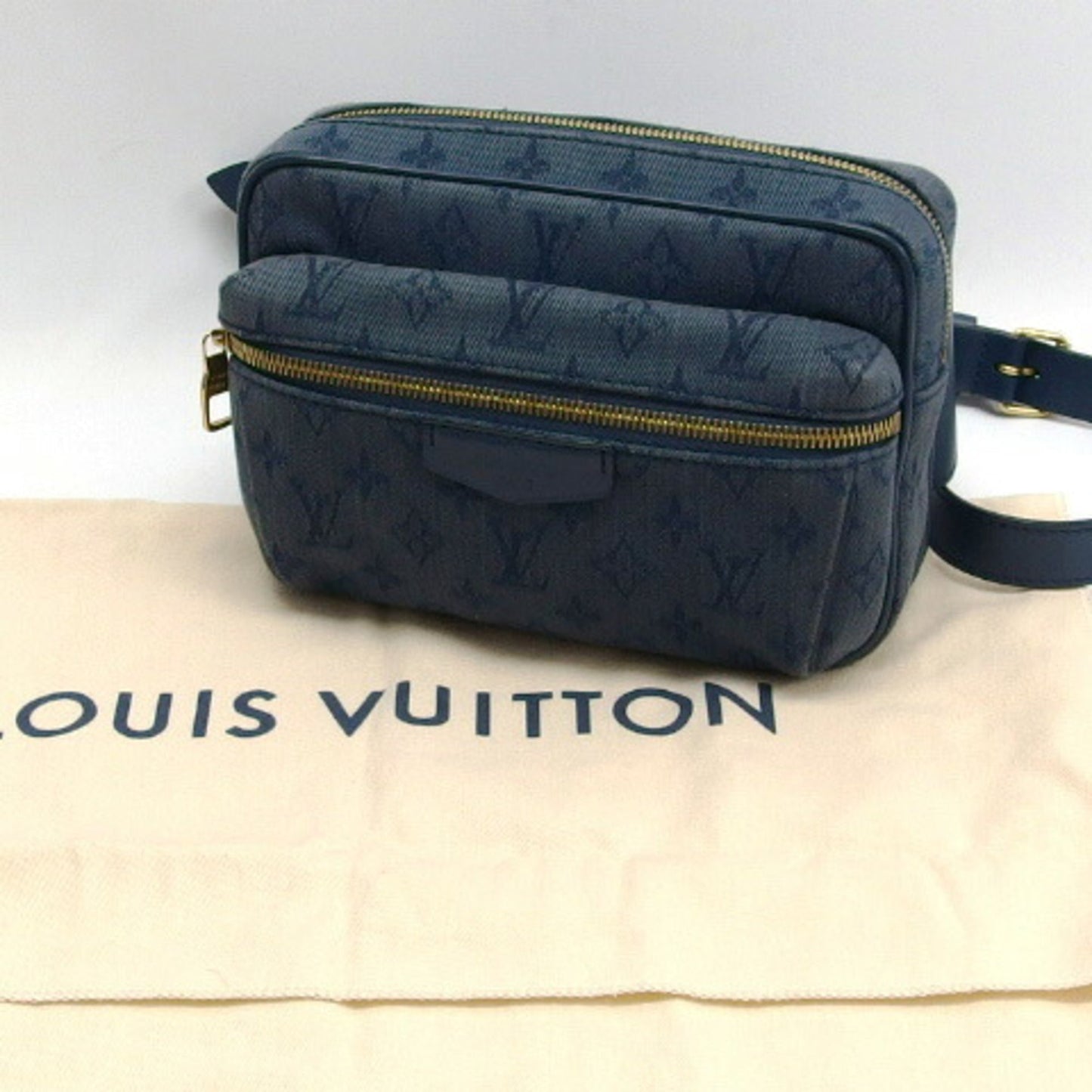 Louis Vuitton Monogram blue blue Leather Shoulder Bag