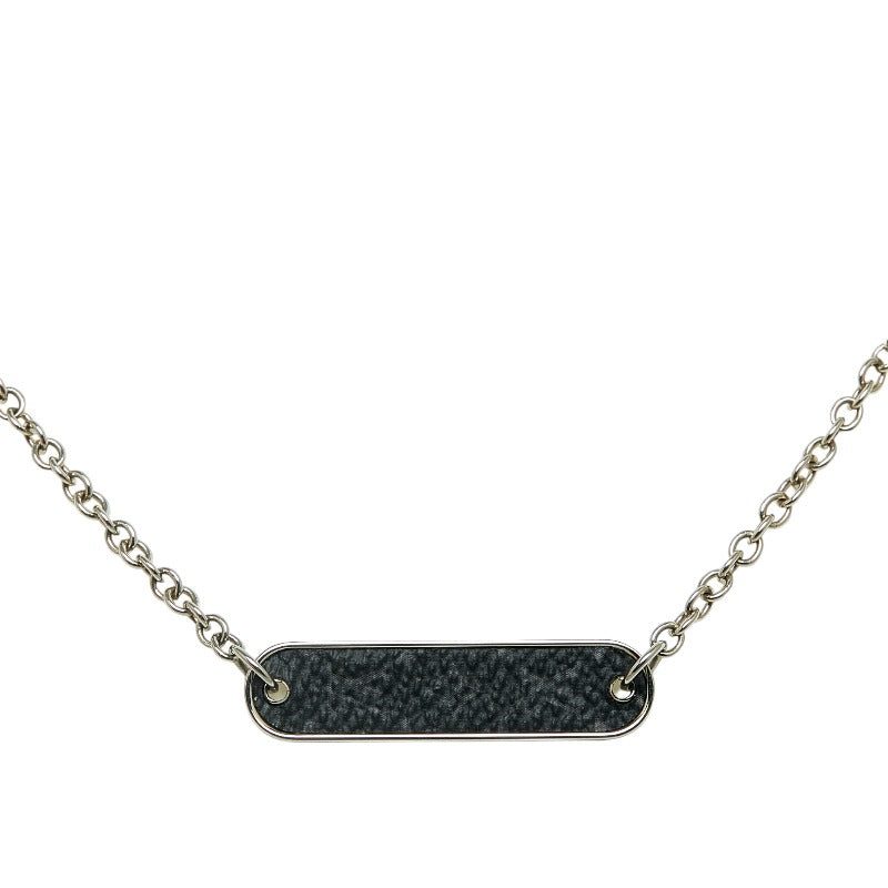 Louis Vuitton Monogram Eclipse Collie Chain Pin-Lock Collar M68875 Silver Metal PVC Louis Vuitton