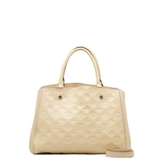 LOUIS VUITTON Louis Vuitton Monogram Amplant M41152 Handbag Leather Dune Beige