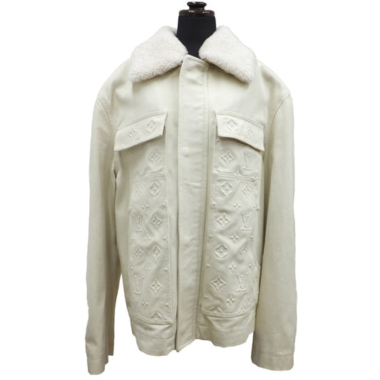Louis Vuitton Monogram Boaden Jacket Size 46 Ivory Beige Logo Fashion RM231Q TZ0 HO5W Apparel Dress