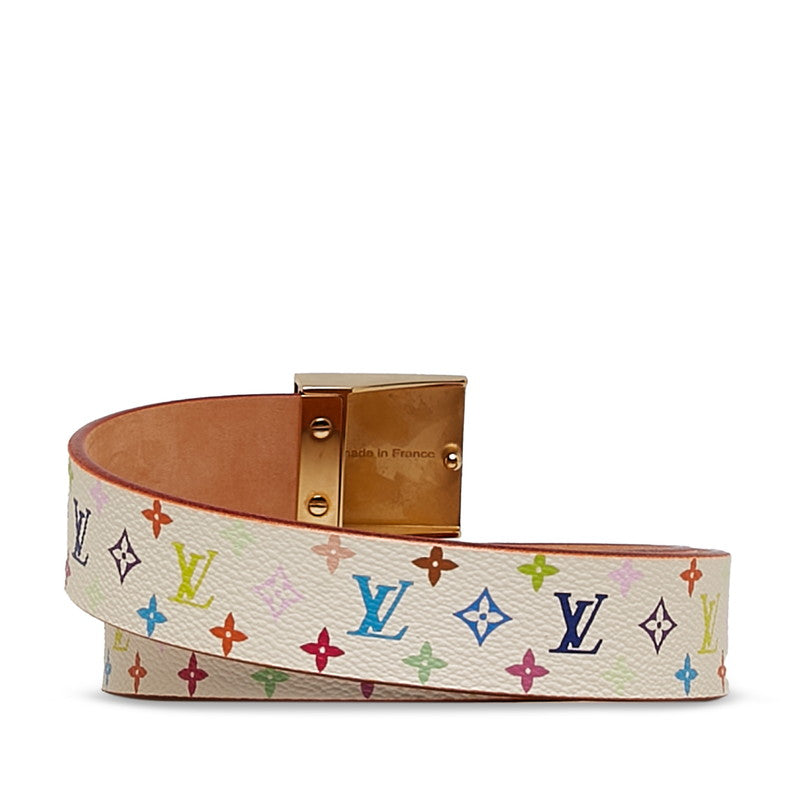 Louis Vuitton Monogram Multicolor Sunshine Belt 80/32 M9270U White PVC Leather Louis Vuitton