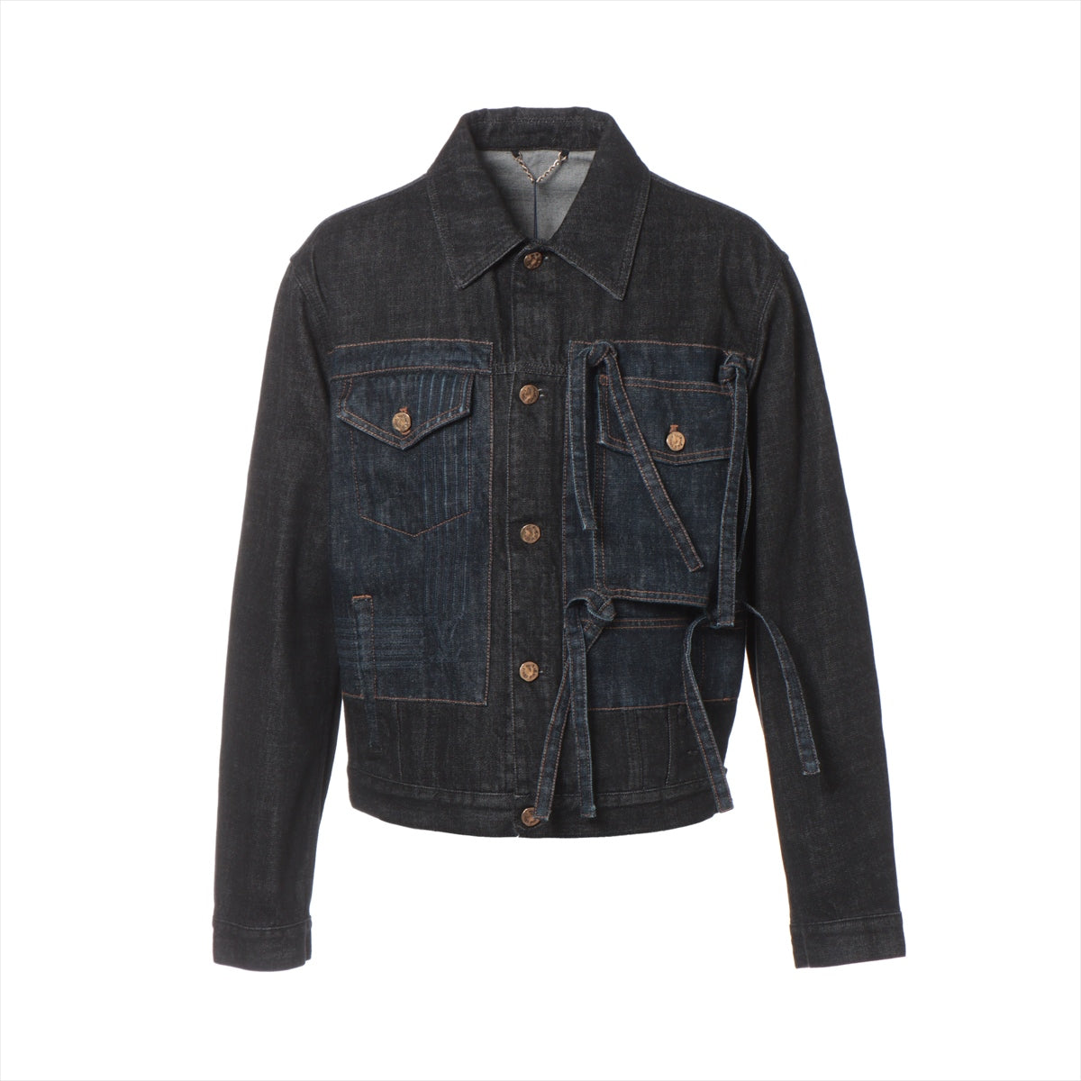 Louis Vuitton 22AW Cotton Denim Jacket 48 Mens Black X Blue Denim Jacket 1ANU RM222V
