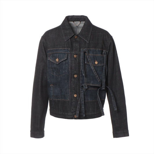 Louis Vuitton 22AW Cotton Denim Jacket 48 Mens Black X Blue Denim Jacket 1ANU RM222V