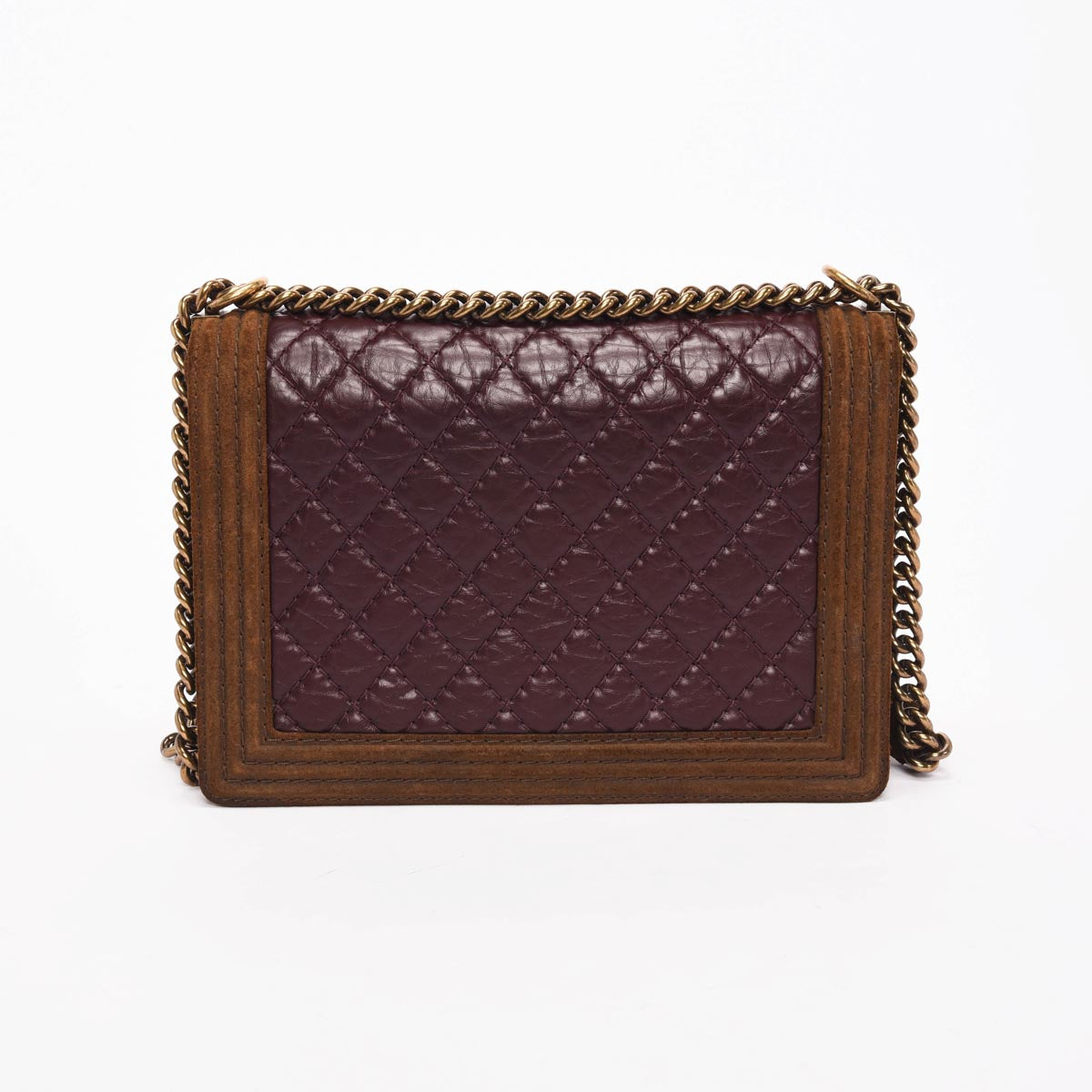 Chanel Burgundy Quilted Aged Calfskin Large Handbag - Rovelle Bags