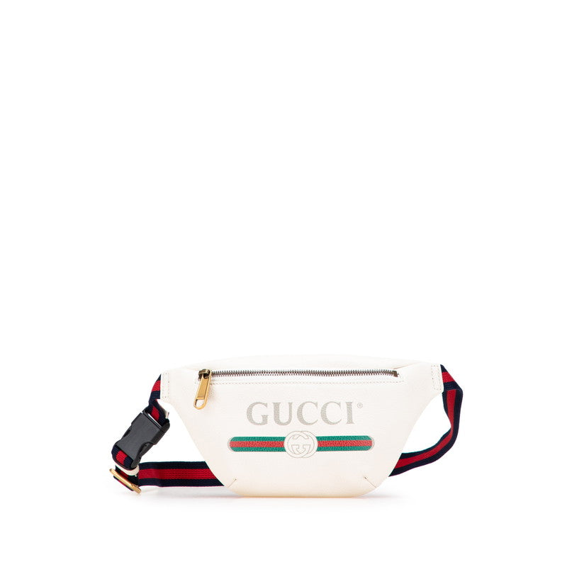 Gucci Logo Print Leather Waist Bag