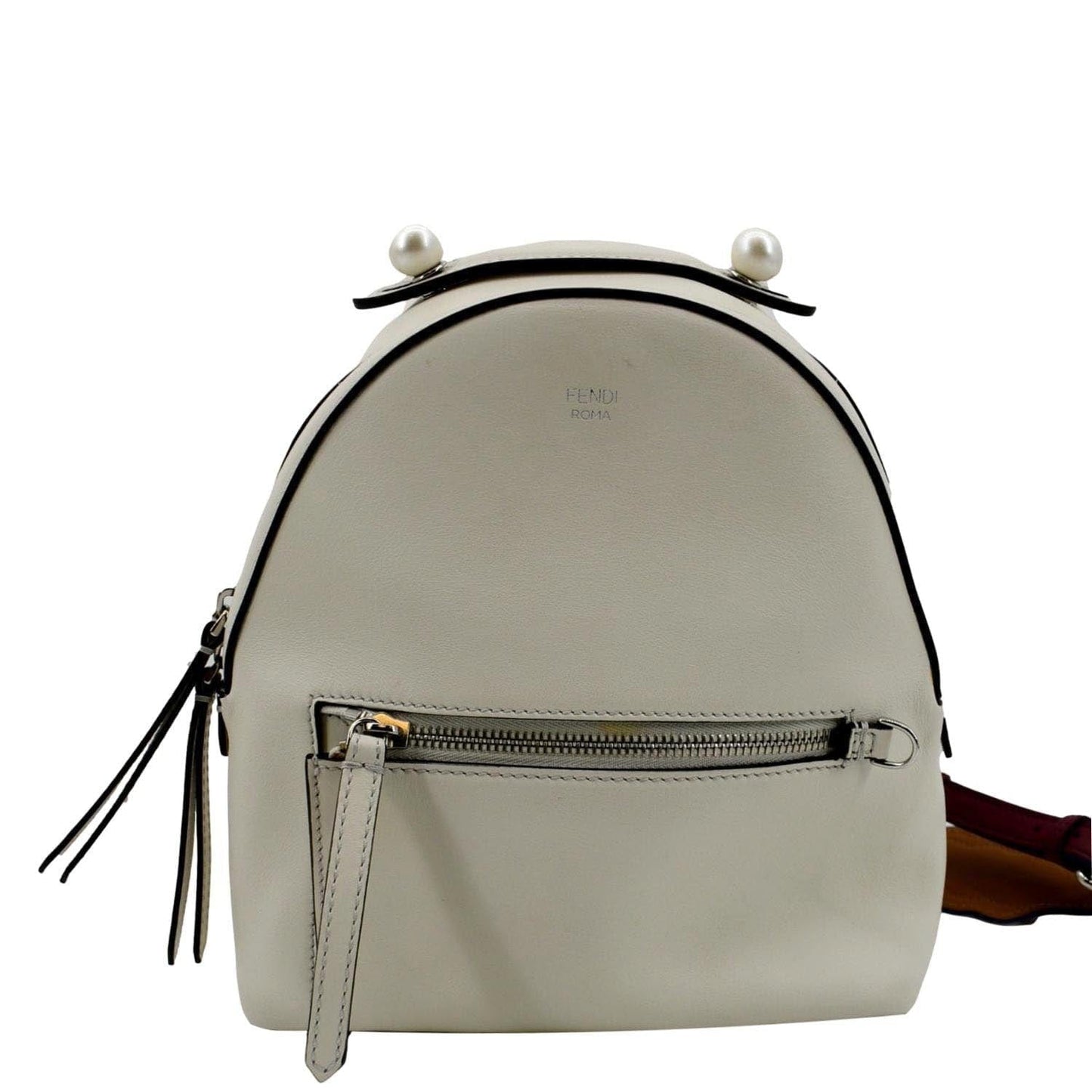 Fendi Luxury Leather White Backpack