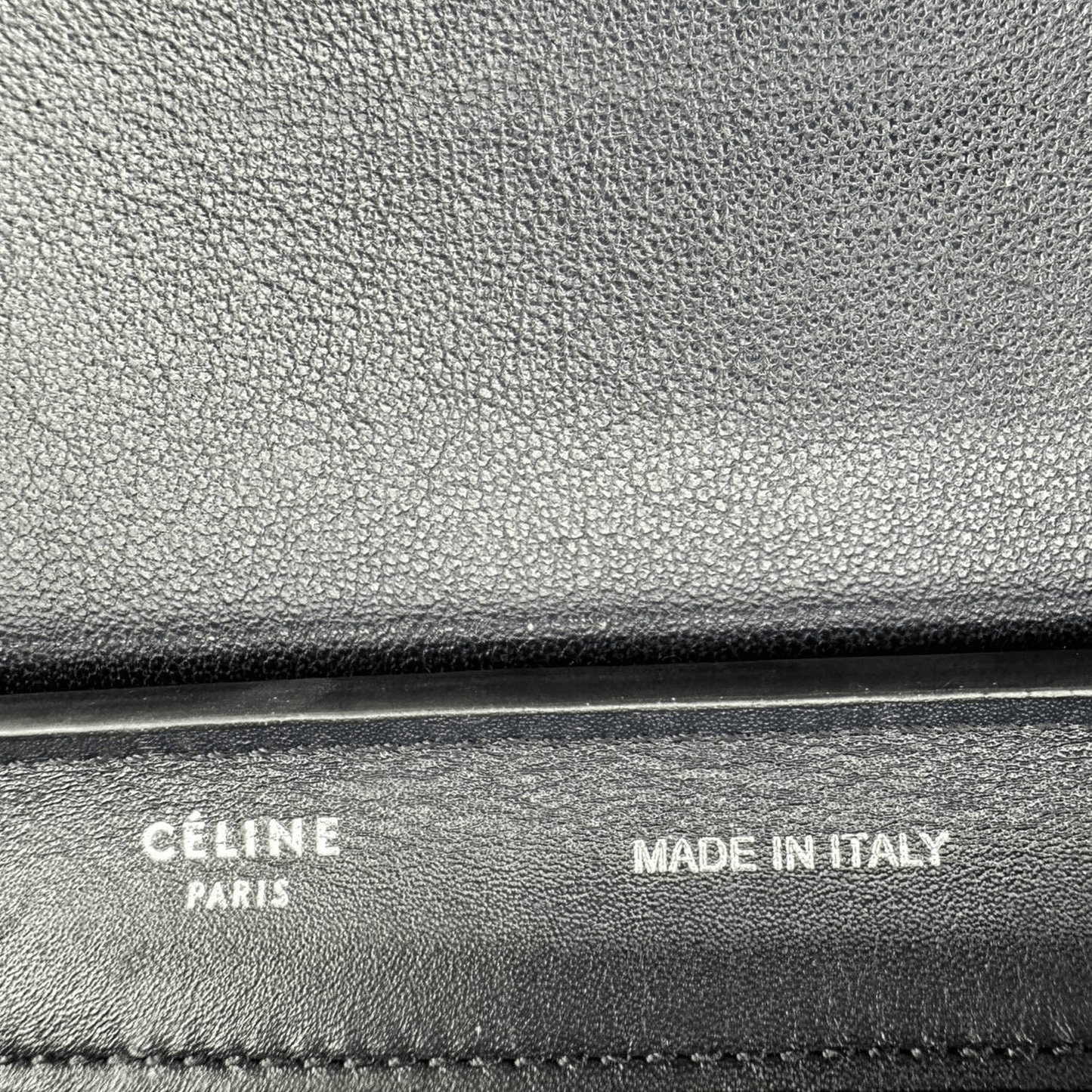 CELINE Trapeze Small 2way Leather Tote Shoulder Bag Blue