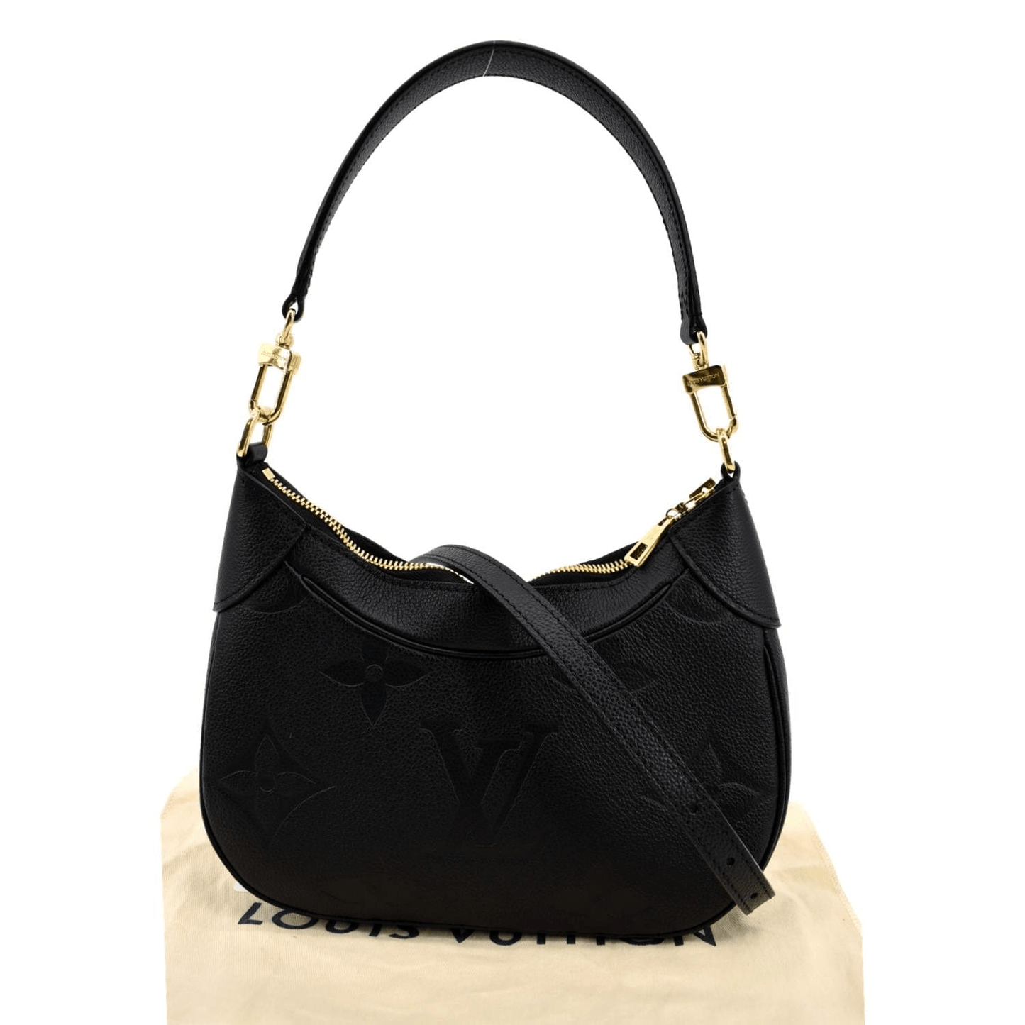 LOUIS VUITTON Bagatelle Monogram Empreinte Shoulder Bag Black