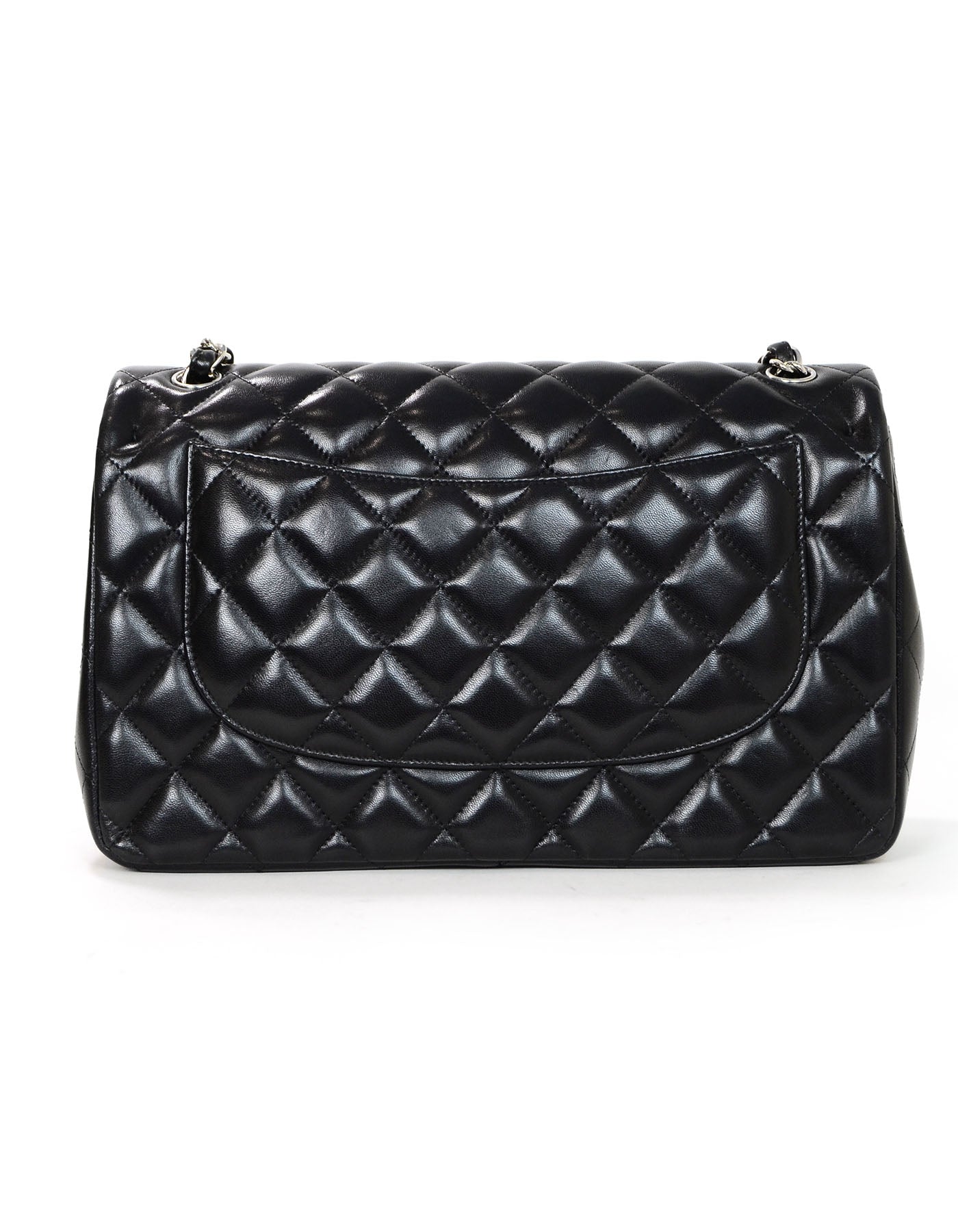 Chanel Black Lambskin Quilted Double Flap Flap Bag - Rovelle Bags