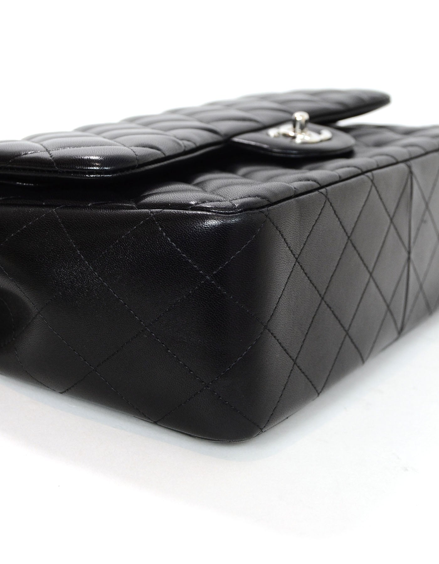 Chanel Black Lambskin Quilted Double Flap Flap Bag - Rovelle Bags