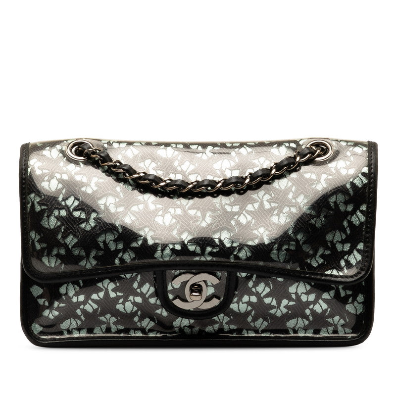 Chanel Coco Black Lace Star Lace Calfskin and Vinyl Shoulder Bag