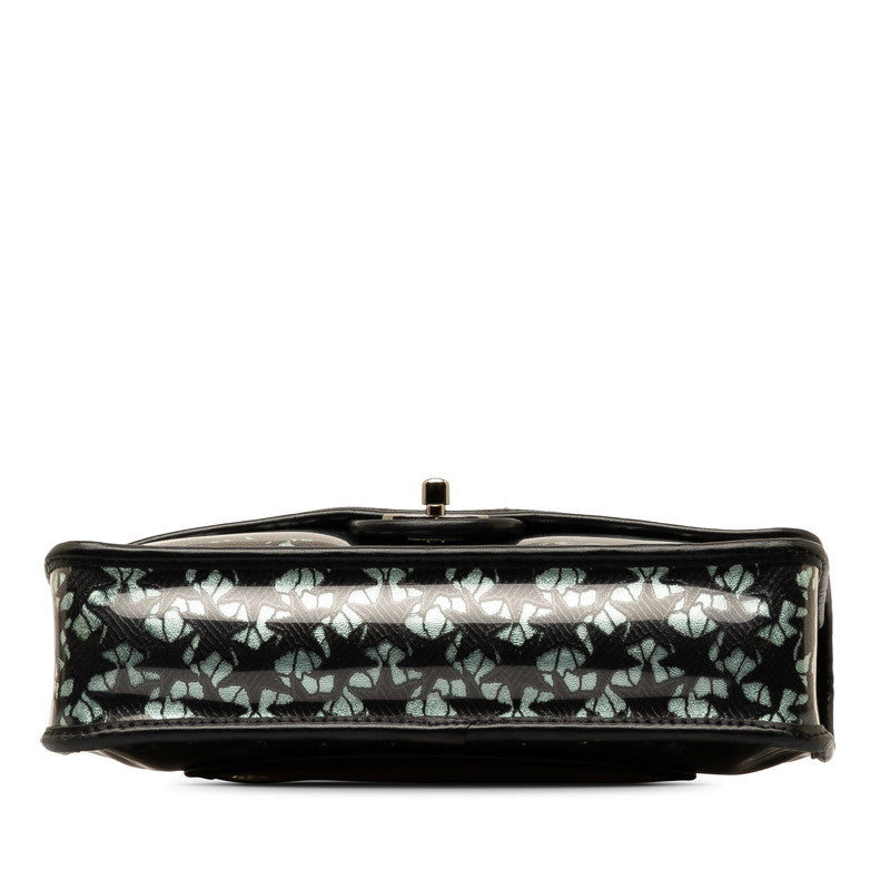 Chanel Coco Black Lace Star Lace Calfskin and Vinyl Shoulder Bag