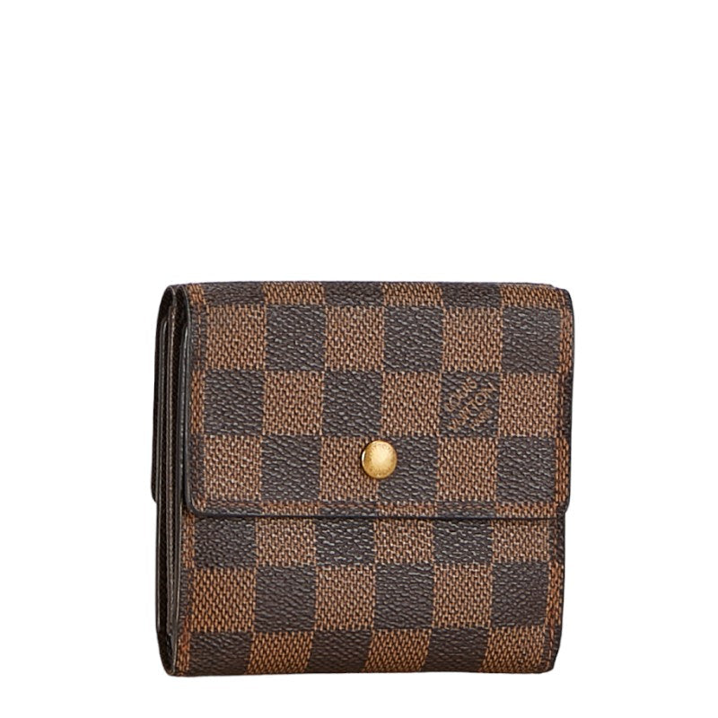 Louis Vuitton Damier Portefolio Double Fold Wallet Compact Wallet N61654 Brown PVC Leather Louis Vuitton