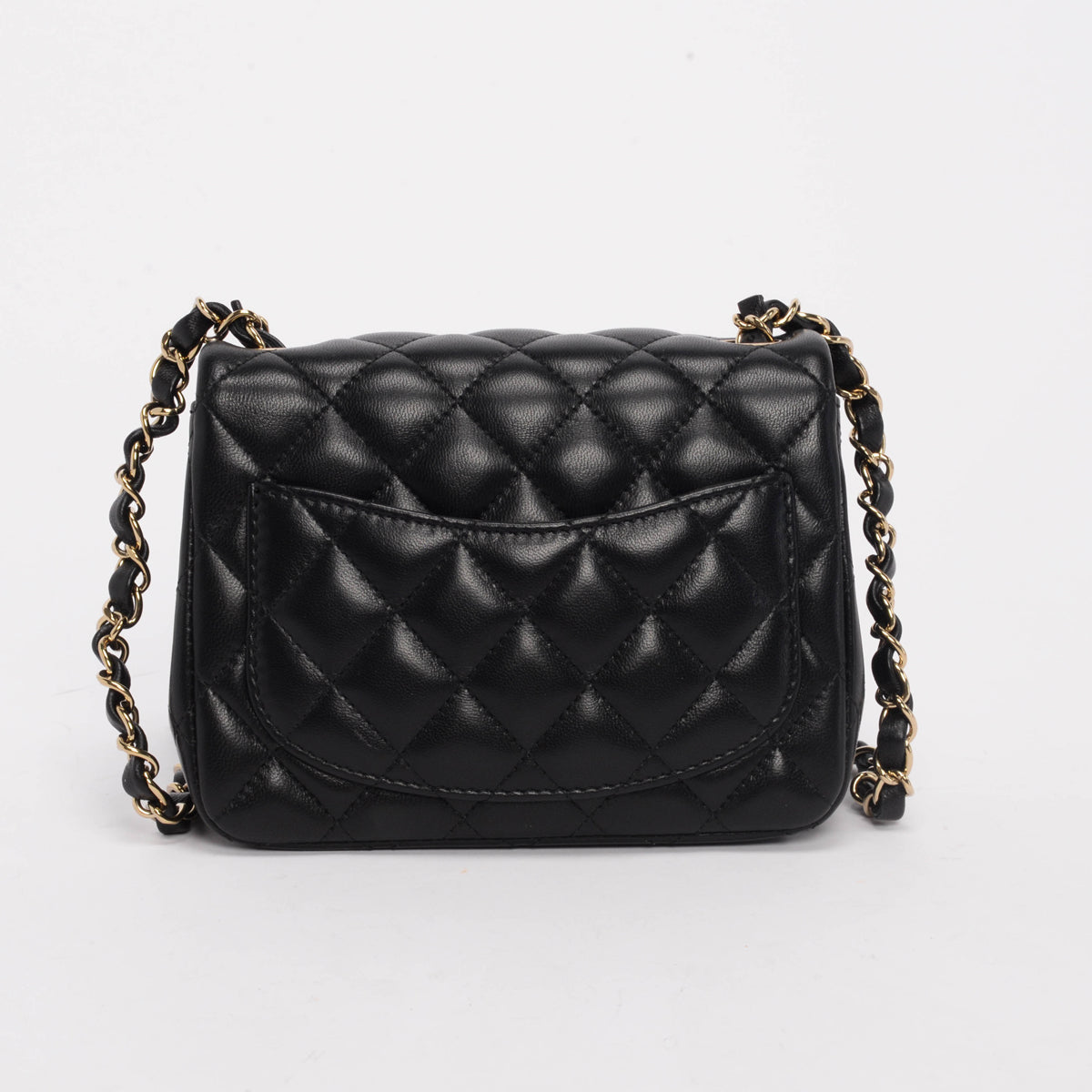 Chanel Black Quilted Lambskin Mini Square Flap Bag - Rovelle Bags