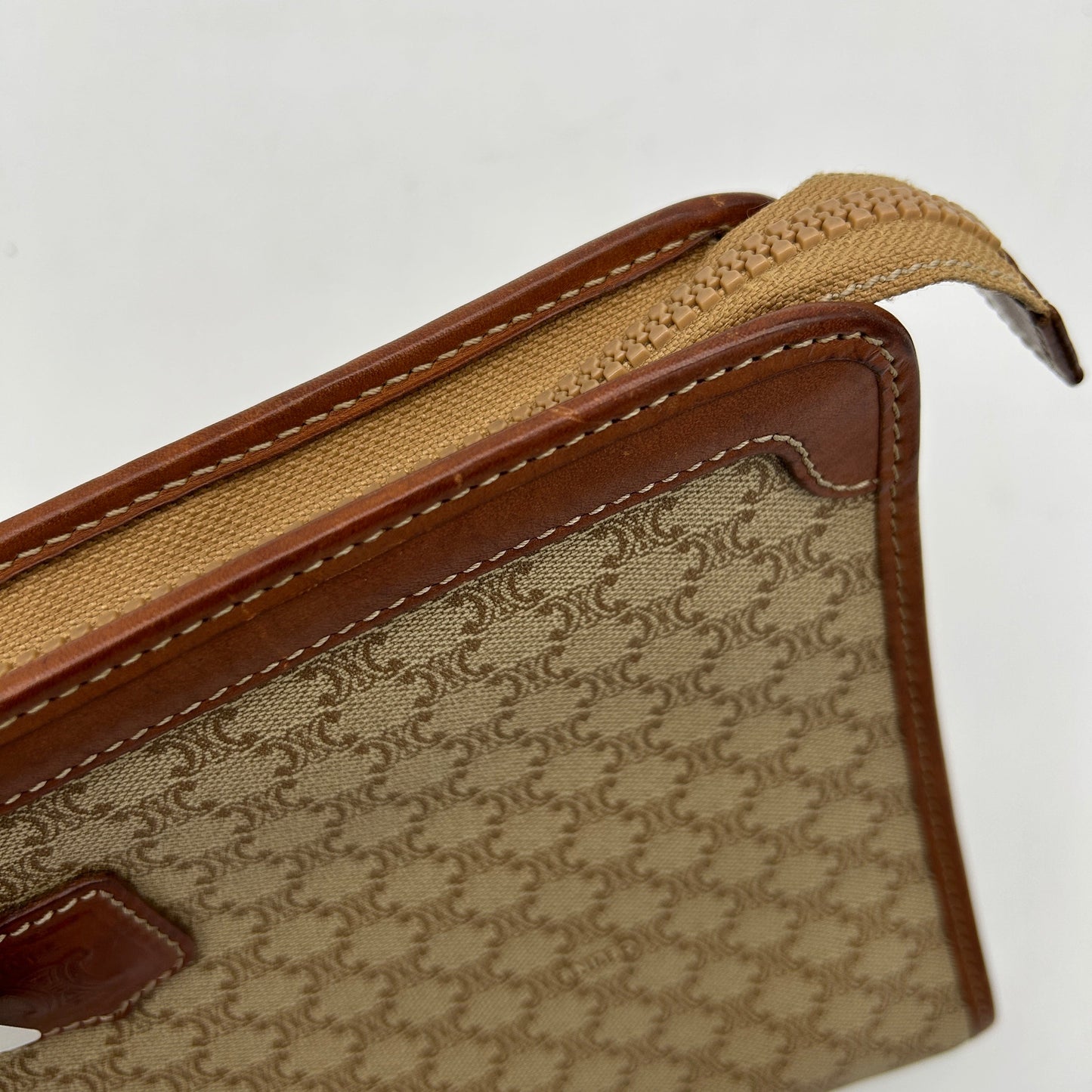 Luxury CELINE Macadam Beige Clutch Bag