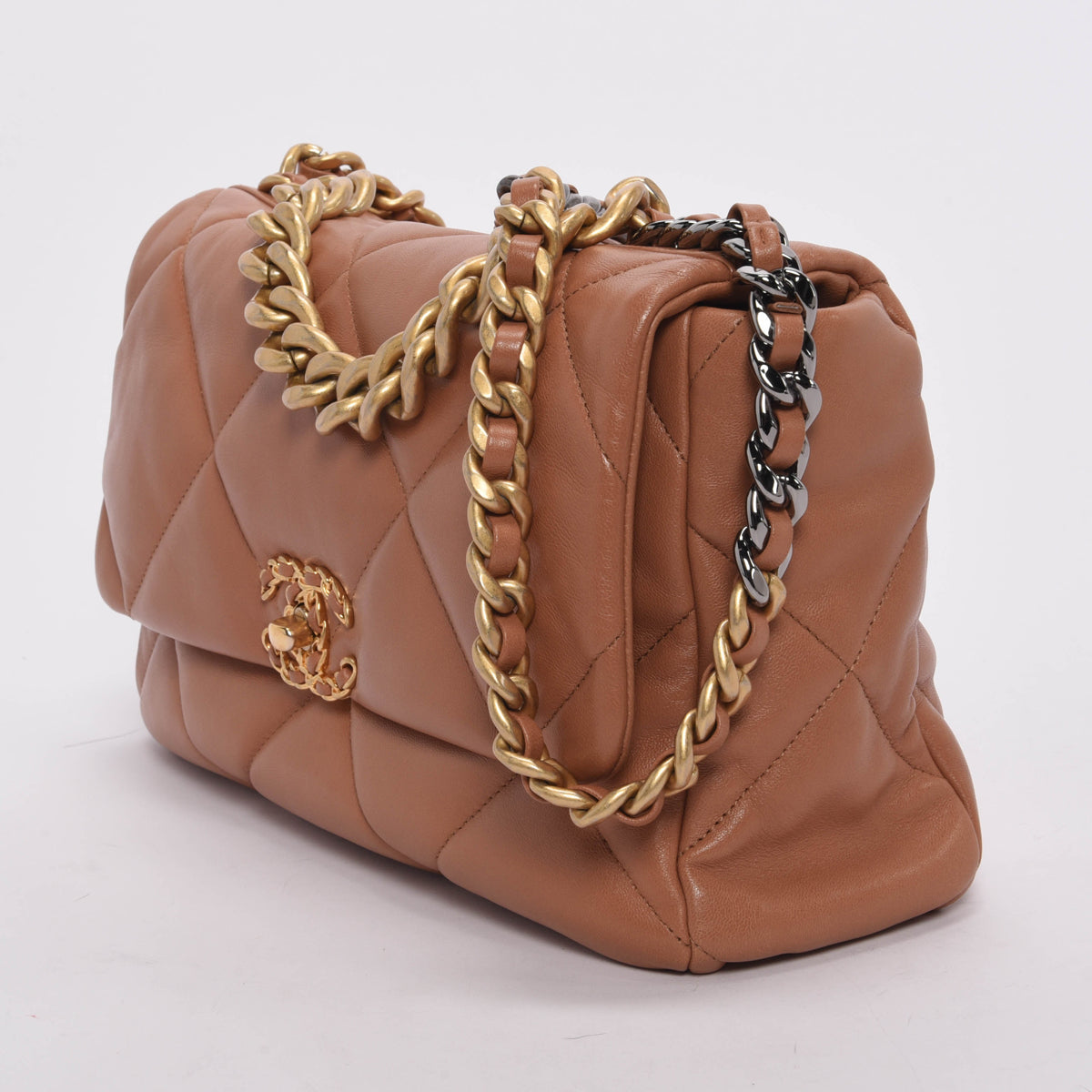 Chanel Tan Quilted Goatskin Large Chanel Flap Bag - Rovelle Bags
