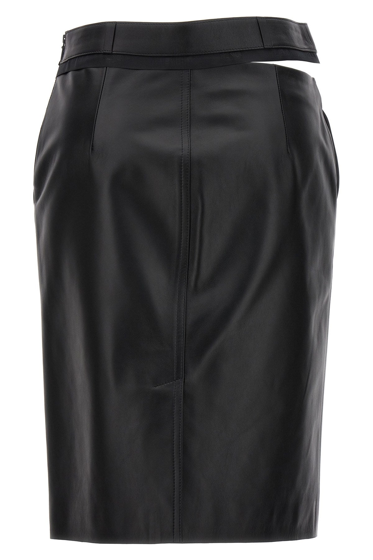 Fendi Women Leather Midi Skirt
