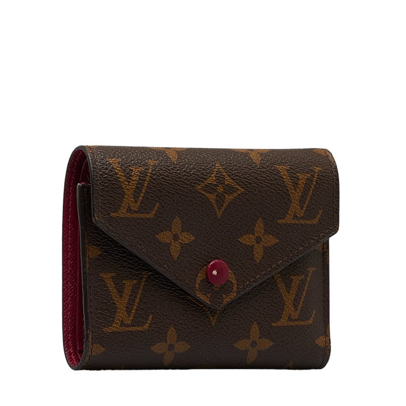 Louis Vuitton Monogram M41938 Three Folded Wallet PVC/Leather Fushas Brown Fushas
