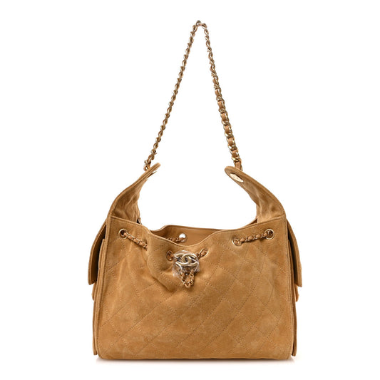 Chanel Suede Quilted Small Chanel 25 Handbag - Rovelle Bags