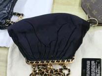 Chanel Kiss Lock Velvet Shoulder Bag