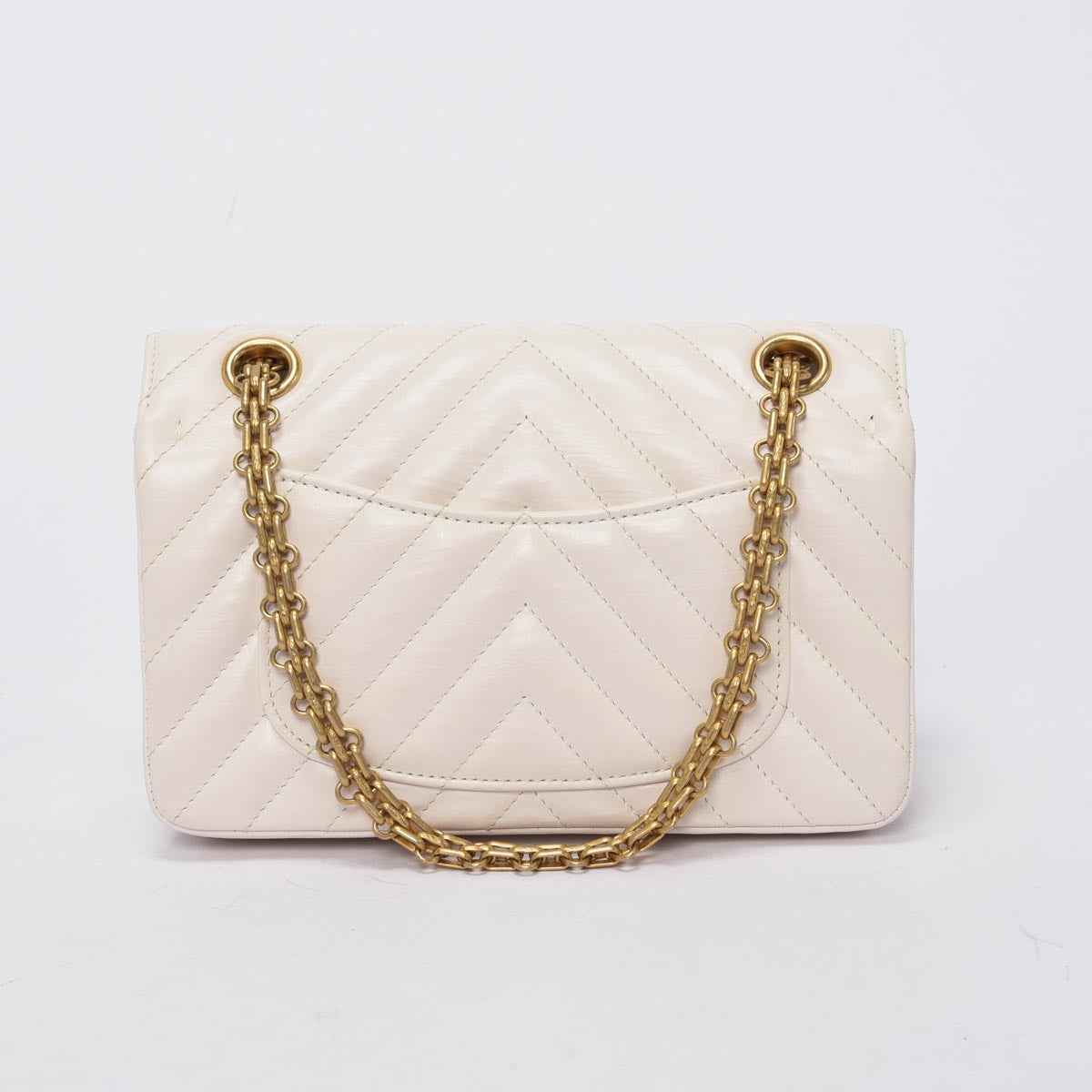 Chanel White Chevron Calfskin Mini Reissue Flap Bag - Rovelle Bags