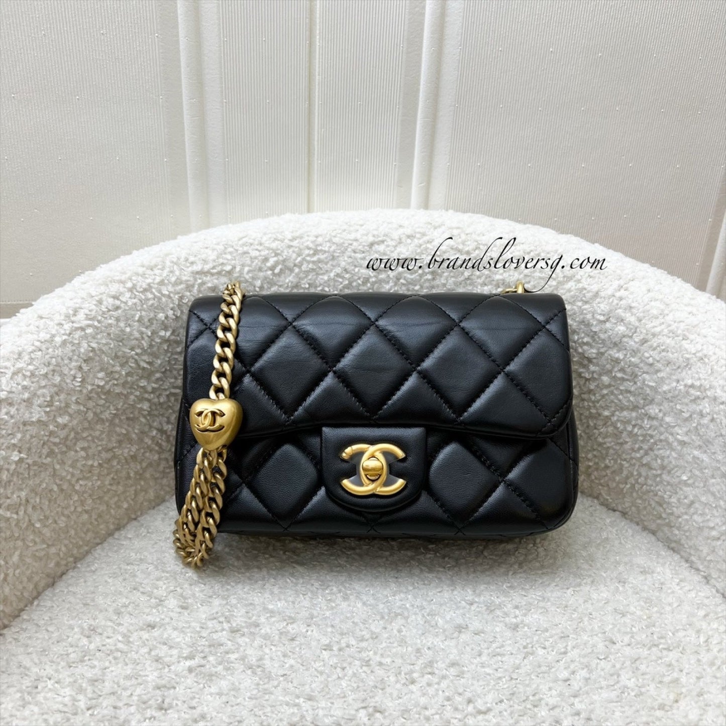 Chanel Heart Adjustable Chain Mini Flap Flap Bag - Rovelle Bags