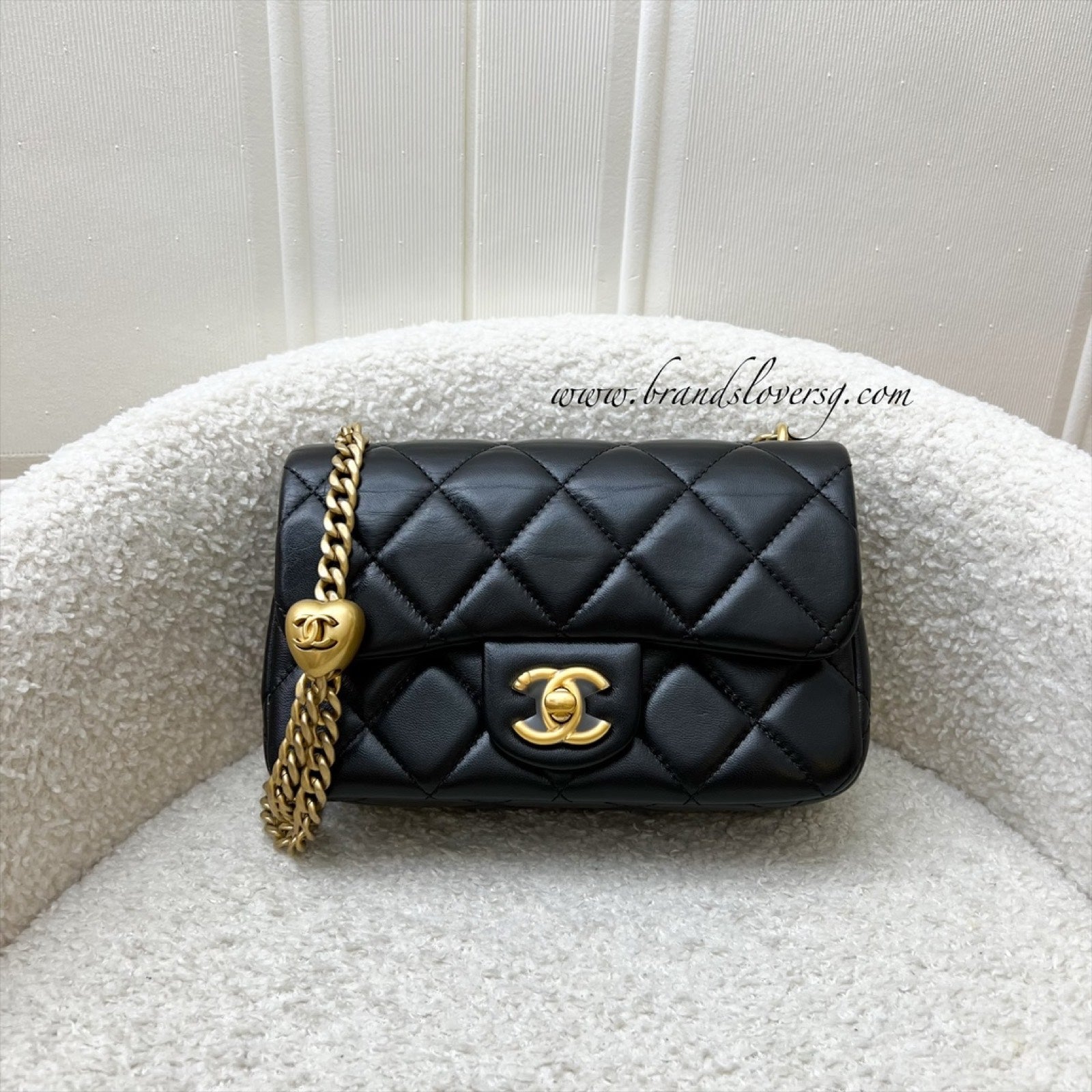 Chanel Heart Adjustable Chain Mini Flap Flap Bag - Rovelle Bags