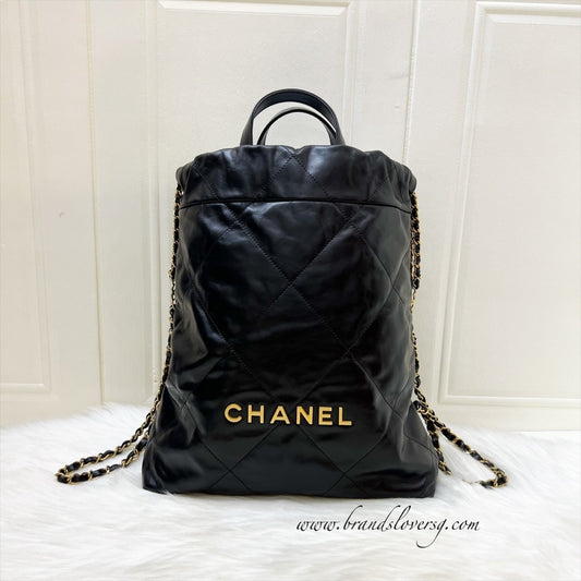 Chanel 22 Small Backpack in Black Backpack - Rovelle Bags