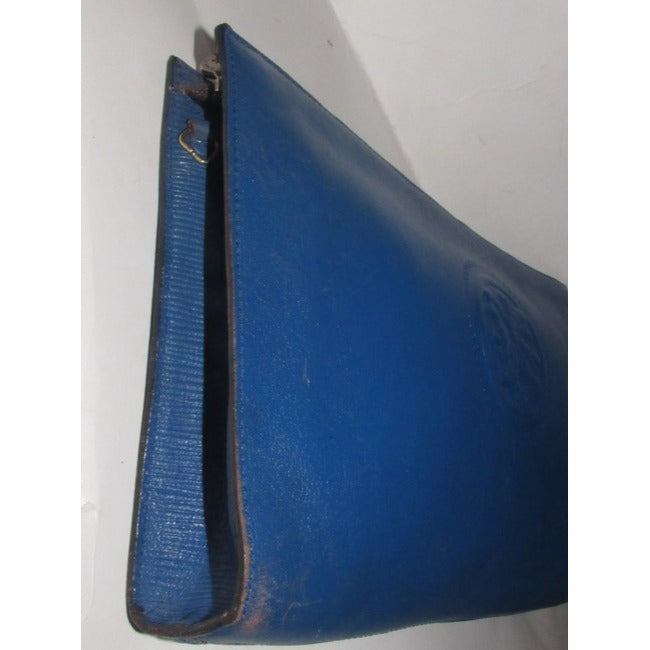 Fendi Cobalt Blue With Embossed Janus Head Textured Leather Two-Way