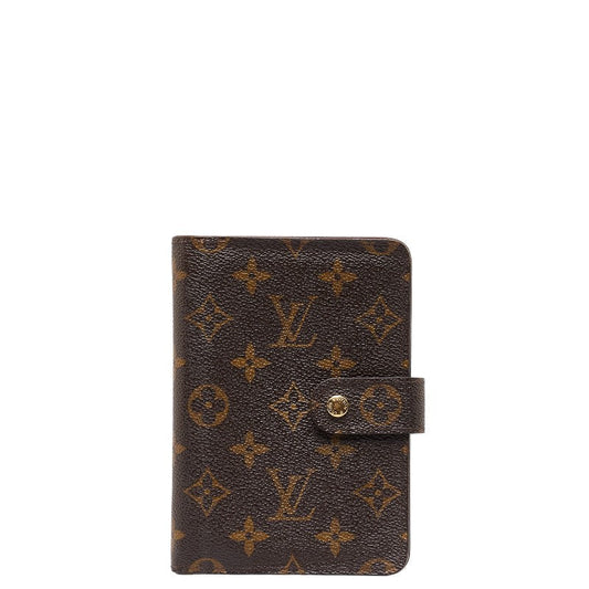 Louis Vuitton Monogram Portepapier Double Fold Wallet M61207 Brown PVC Leather Louis Vuitton