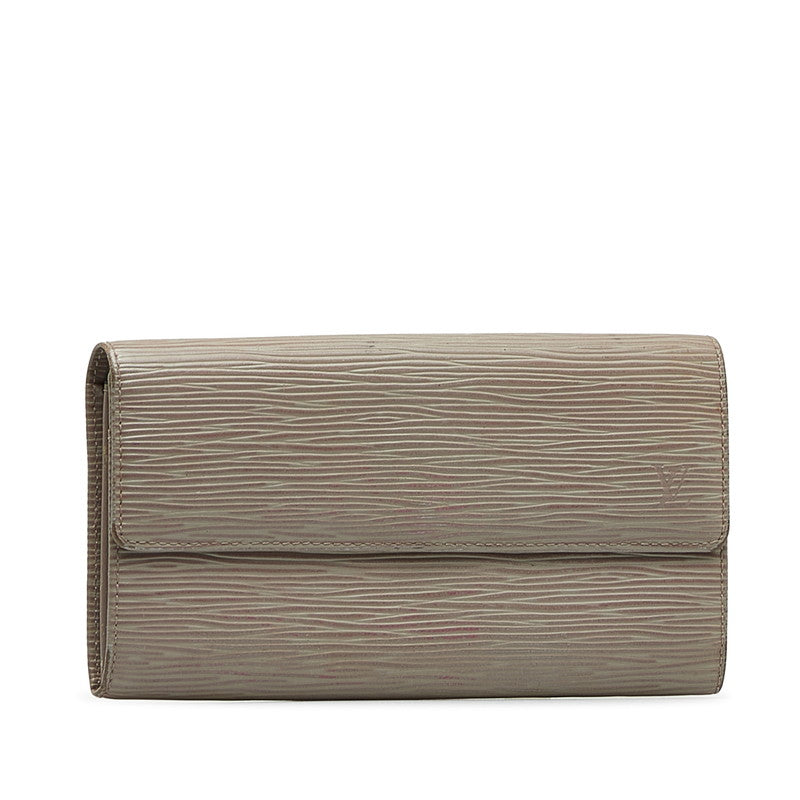 Louis Vuitton M6357C Gray Leather Louis Vuitton Long Wallet