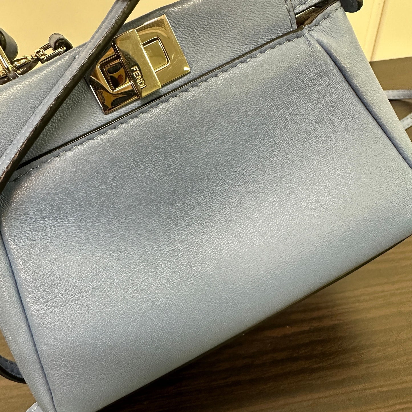 Fendi | Bags | Fendi Peekaboo Bag Leather Micro Blue LB119504