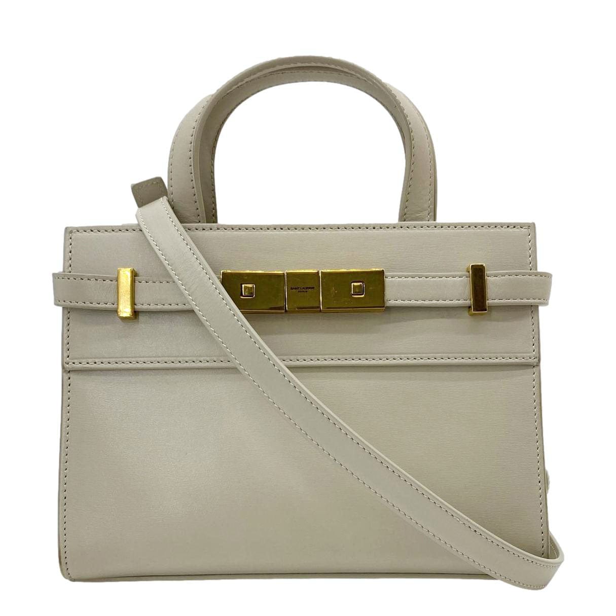 Saint Laurent Manhattan Leather Beige Tote Bag