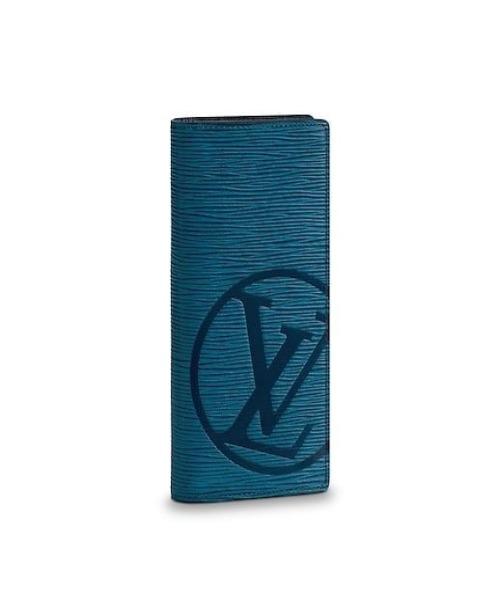 Louis Vuitton Circle signature Brazza Wallet Epi Leather Bleu Azur