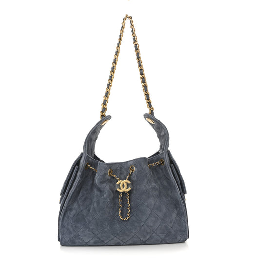 Chanel Suede Quilted Small Chanel 25 Handbag - Rovelle Bags