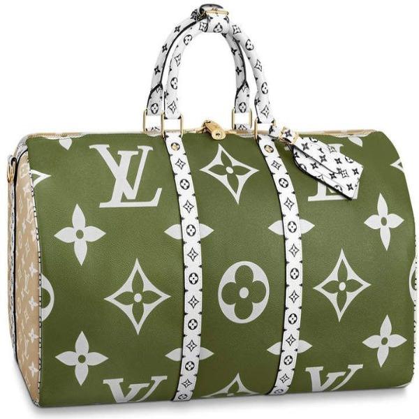 Louis Vuitton Keepall Bandouliere 50 Giant Monogram Green/Beige