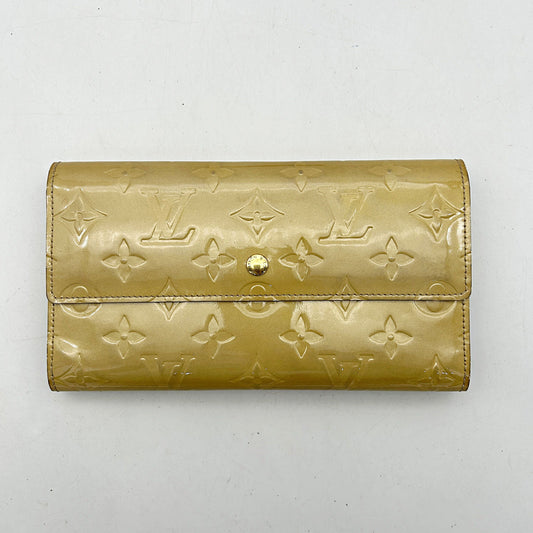 Louis Vuitton Louis Vuitton Long Wallet Monogram Vernis Portefeuille Sarah Patent Leather Beige Women's lv8809bd