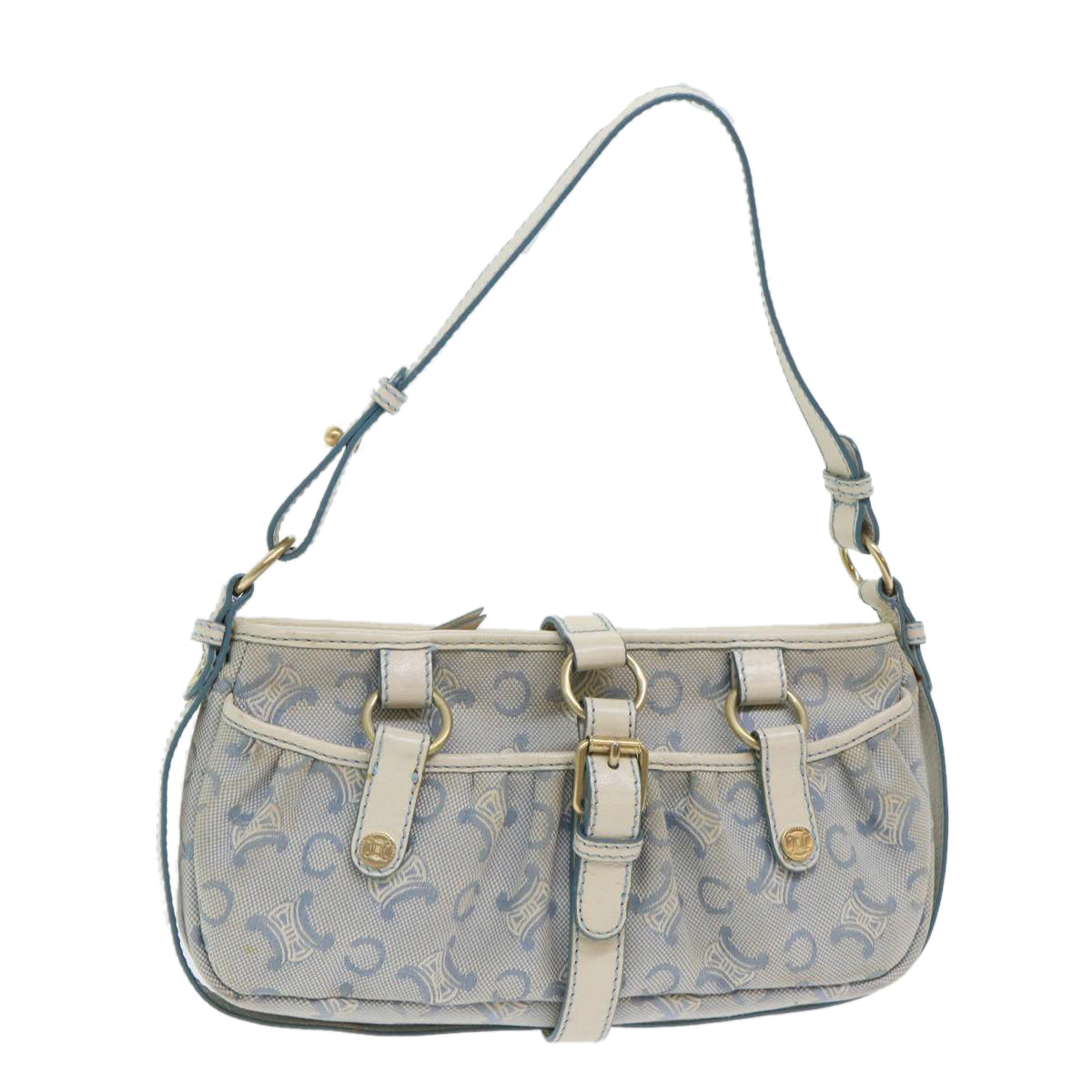 Luxury CELINE C Macadam Canvas Shoulder Bag Light Blue ep1409
