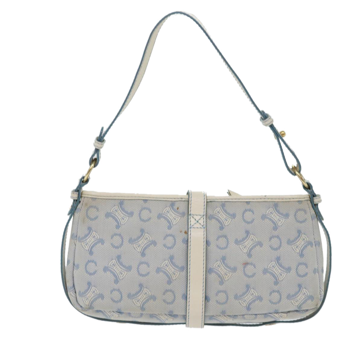 Luxury CELINE C Macadam Canvas Shoulder Bag Light Blue ep1409