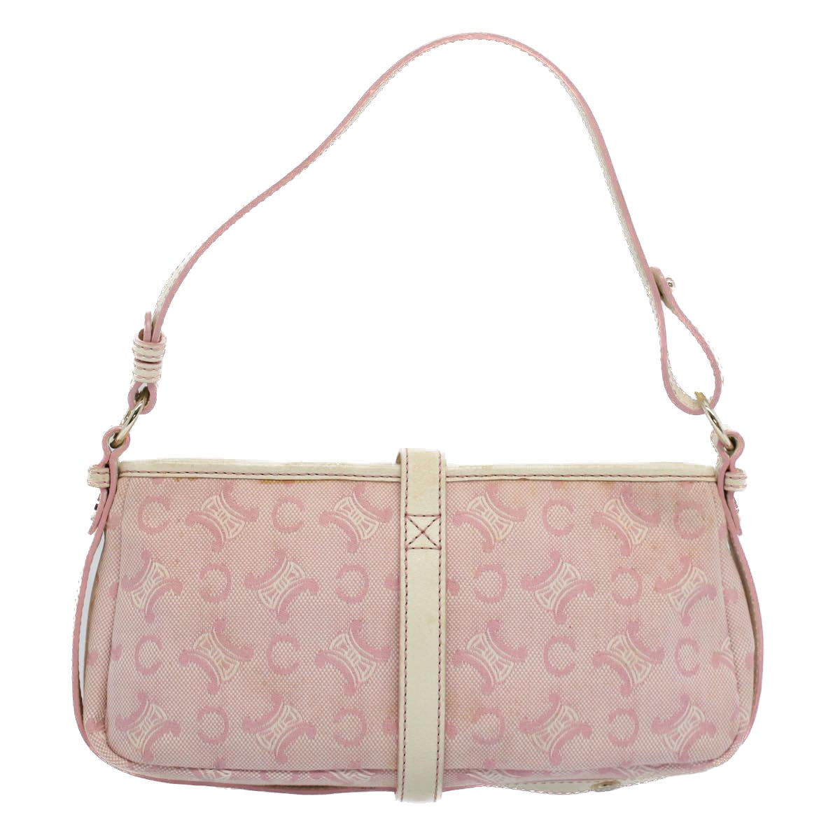 Luxury CELINE C Macadam Canvas Shoulder Bag Leather Pink ep1844