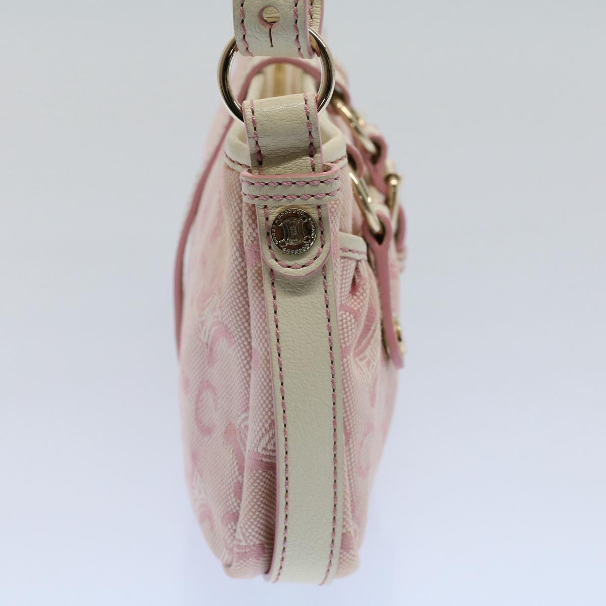 Luxury CELINE C Macadam Canvas Shoulder Bag Leather Pink ep1844